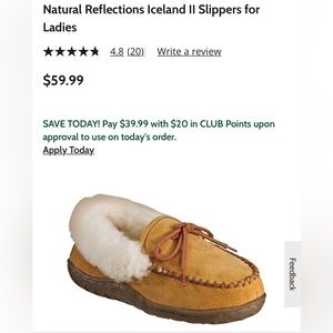 Natural Reflections Iceland II Slippers Ladies NWOT NWOB Bass Pro sz 9 M